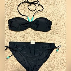 Vintage Converse Black Bikini with Turquoise Stones.